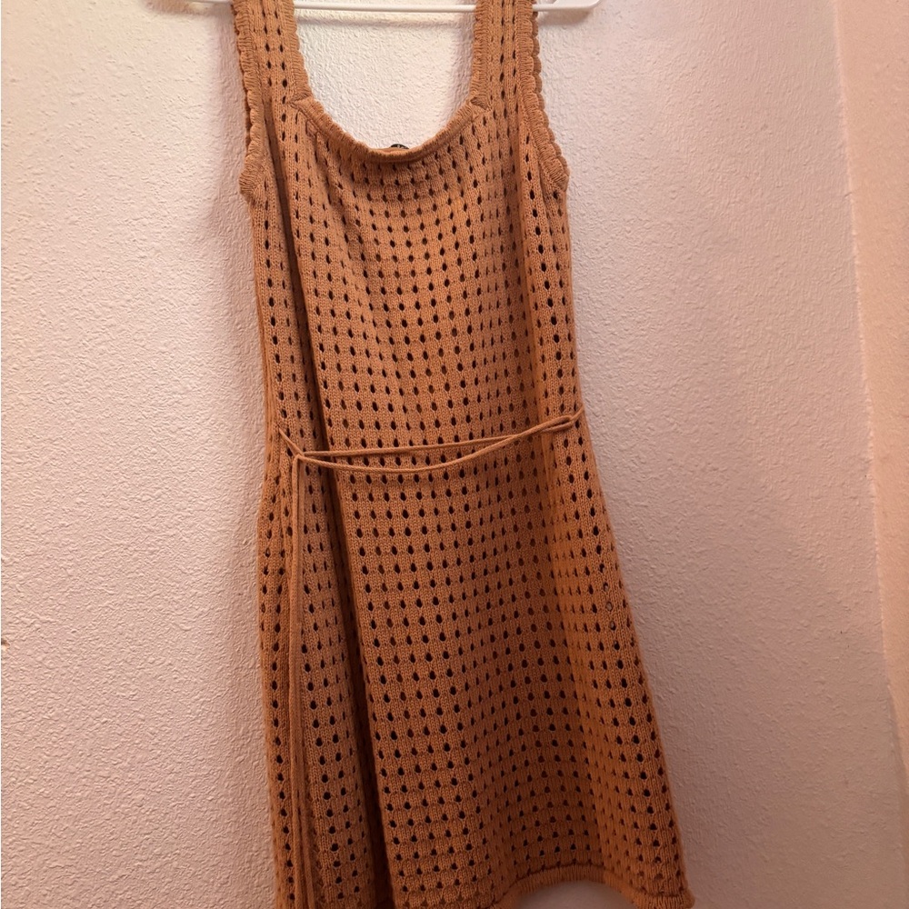 Sleeveless Crochet Knit Dress